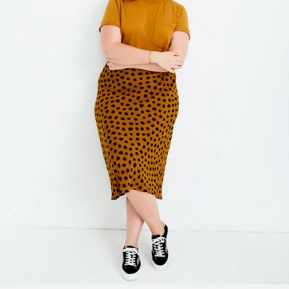 MADEWELL MIDI SLIP SKIRT IN PAINTED SPOTS - Picture 4 of 9